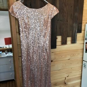 Floor Length Gold Mermaid Dress